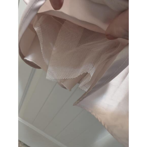 Sequin Heart Floral Lace Off The Shoulder Soft Pink Dress Formal Cocktail Size 5 - Picture 10 of 12